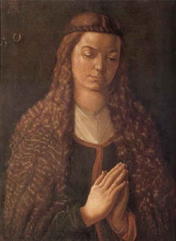 Albrecht Durer Young Woman in Prayer with Loose Hair